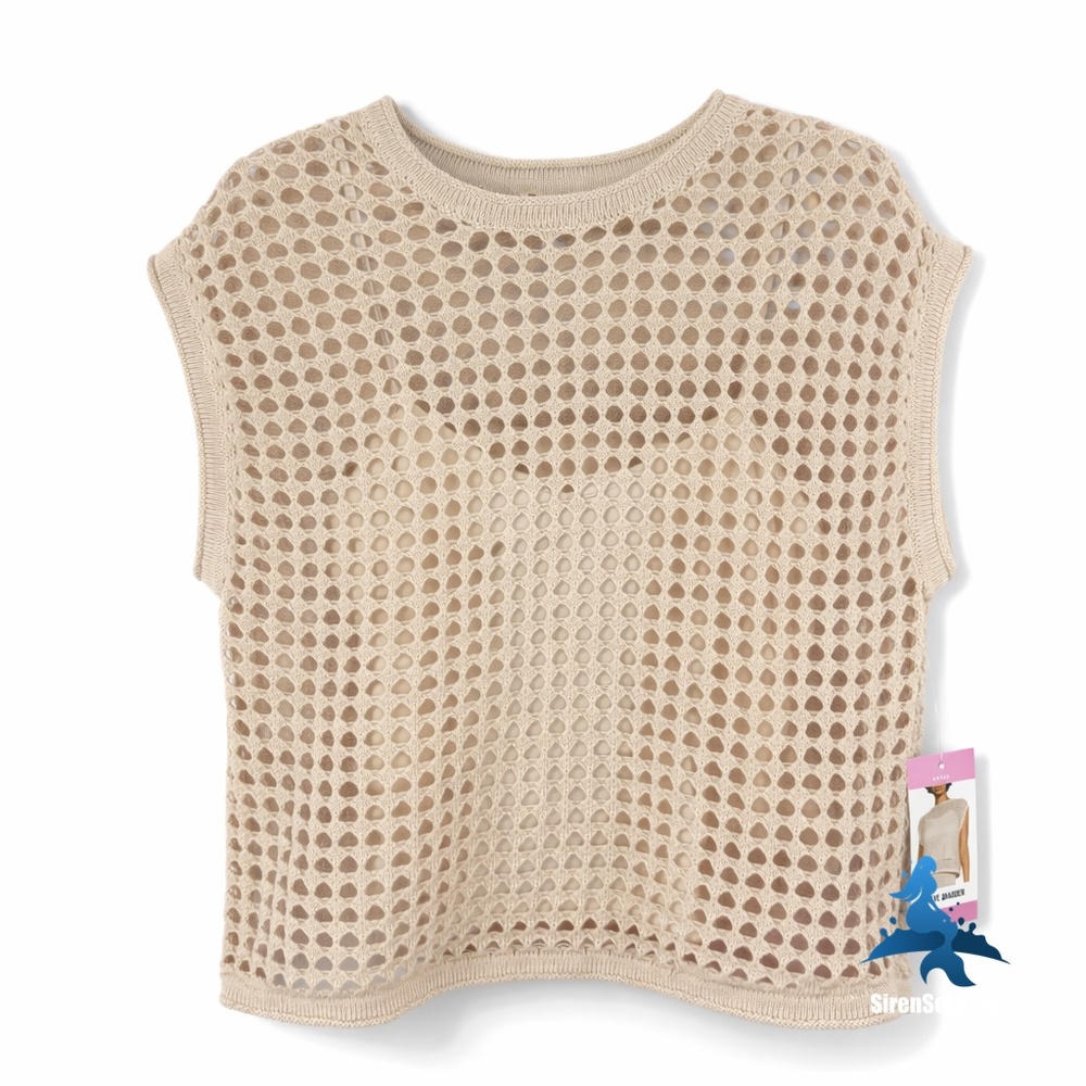 1271 NWT STEVE MADDEN Crochet Top – Small – Beige